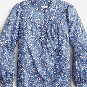 J. Crew Blue Paisley Blouse